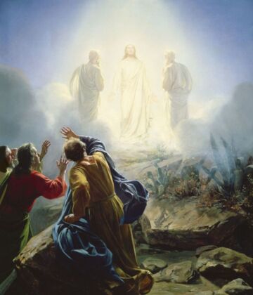 Gemälde "Verklärung Jesu Christi" (1872) von Carl Bloch . Wikipedia, gemeinfrei