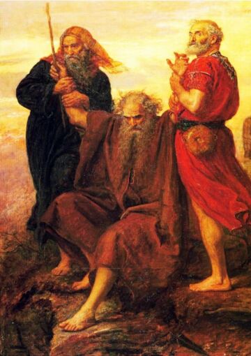 Bild: Moses, Aaron und Hur beten. Gemälde von John Everett Millais  (1829–1896). Wikipedia