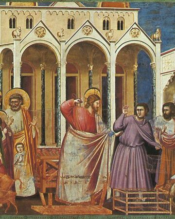 Bild: Giotto, Tempelreinigung. Wikipedia