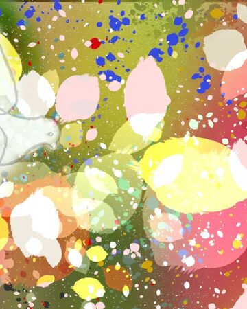 Friedenstaube im farbigem Licht. Illustration: Yohanes Vianey Lein, pfarrbriefservice.de