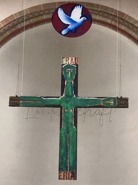 Fastenkreuz Sankt Familia 2024 von Claudia Blume. Foto: privat